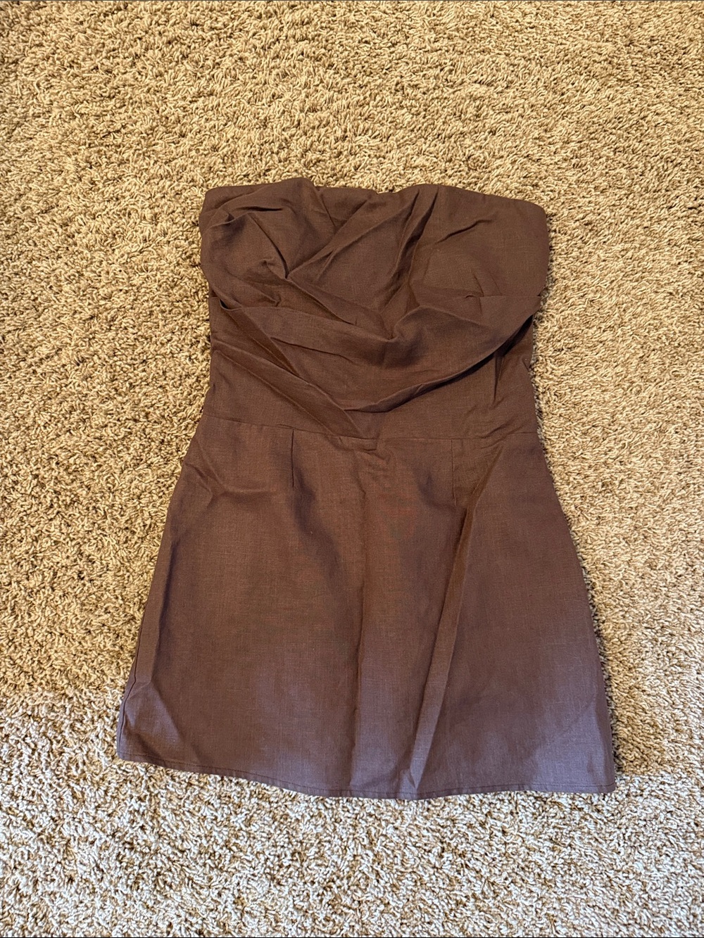 Chocolate brown strapless dress